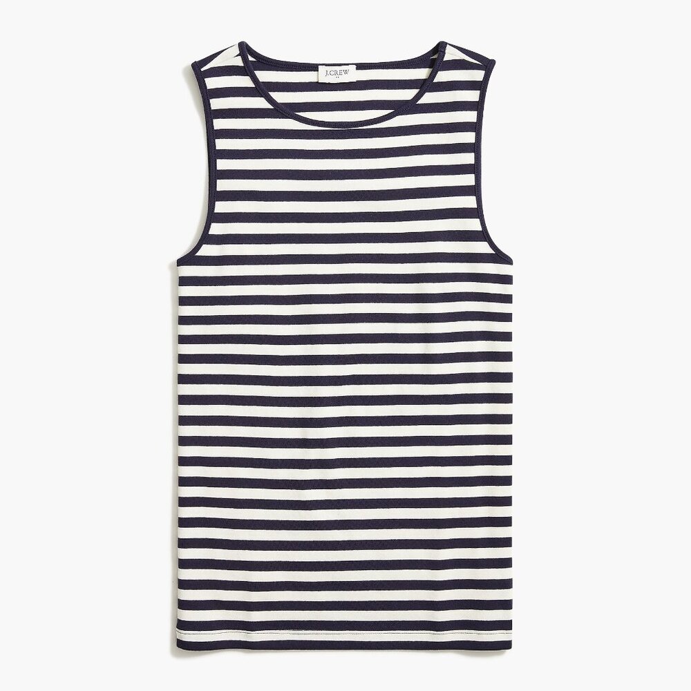 J. Crew Navy and White Striped Sleeveless Top